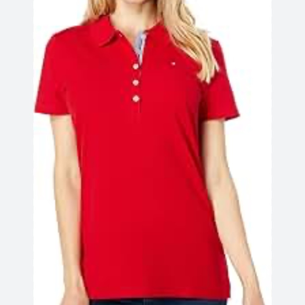 Tommy Hilfiger women's red polo shirt NWT
